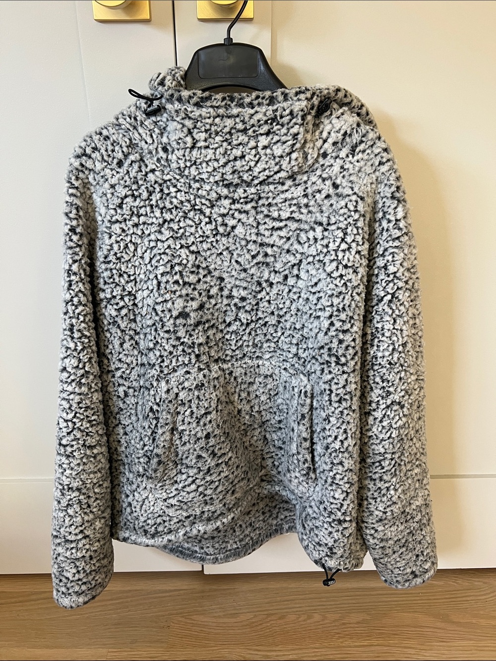 Cozy Gray Sherpa Pullover Hoodie